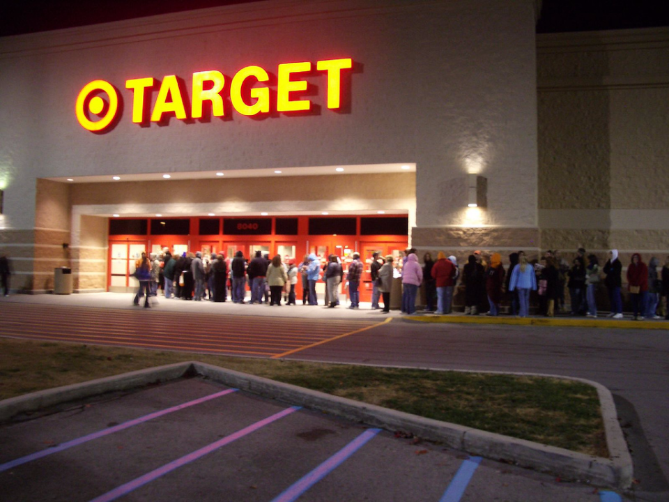 lining up at target