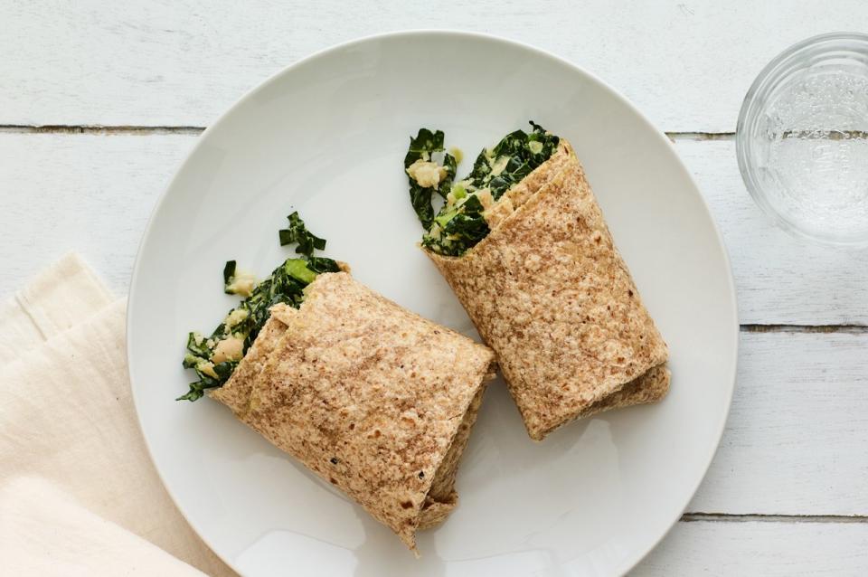 Kale, White Bean, and Goat Cheese Wrap