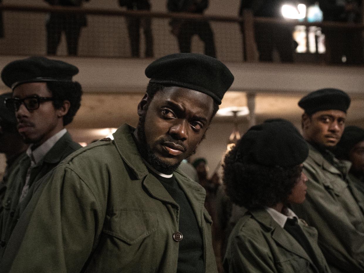 <p>Daniel Kaluuya gives a career-best performance in the Fred Hampton biopic Judas and the Black Messiah </p> (Warner Bros Pictures via AP)