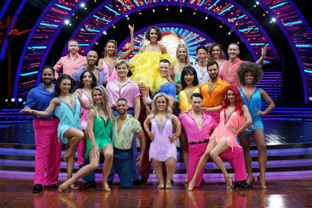 (bottom row left to right) Hamza Yassin, Jowita Przystal, Helen Skelton, Robbie Kmetoni, Ellie Simmonds, Jake Leigh, Dianne Buswell (middle row left to right) Michelle Tsiakkas, Nikita Kuzmin, Kai Widdrington, Nancy Xu, Vito Coppola, Fleur East, (top row left to right) Neil Jones, Tyler West, Luba Mushtuk, Janette Manrara, Molly Rainford, Carlos Gu, Amy Dowden, Will Mellor during the Strictly Come Dancing Live Tour press launch at the Ultilita Arena, Birmingham. Picture date: Thursday January 19, 2023.