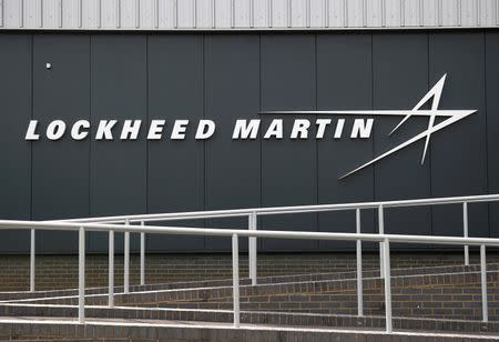 A sign at the new Lockheed Martin Manufacturing Centre of Excellence is seen at the company's headquarters in Ampthill near Bedford, Britain June 9, 2016. REUTERS/Peter Nicholls