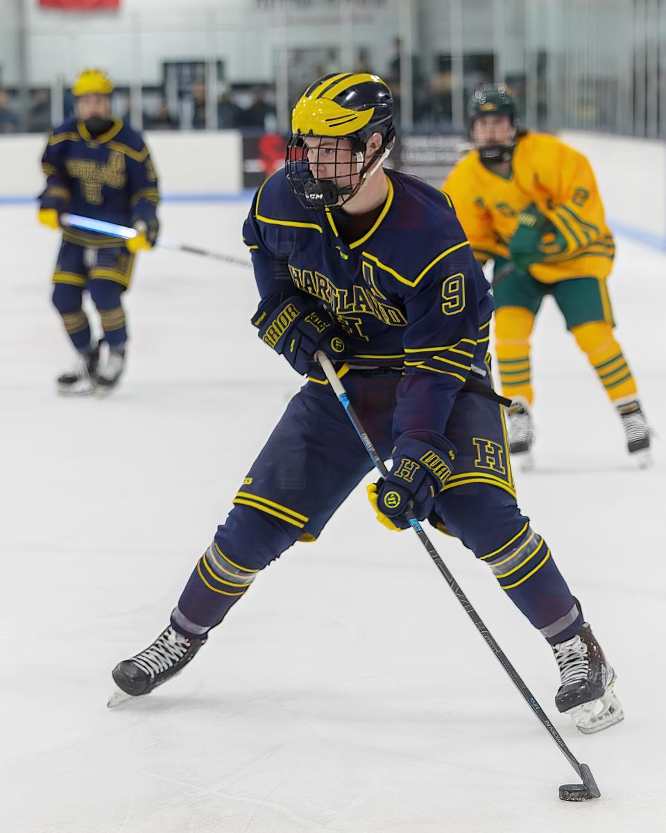 Hartland defenseman Braden Pietila scored two third-period goals in a 5-0 victory over Howell on Wednesday, Jan. 11, 2023 at 140 Ice Den.