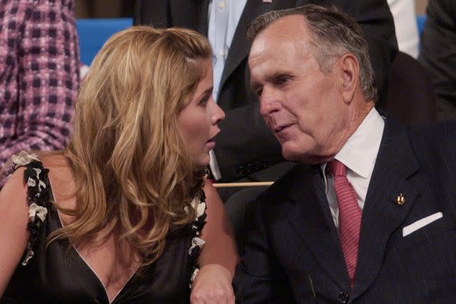 <p>AP Photo/Ed Reinke</p> Jenna Bush Hager and George H. W. Bush at the Republican National Convention in New York City on Sept. 2, 2004