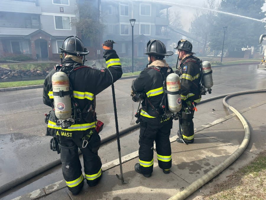 A 2-alarm fire broke out at a multifamily apartment building near Mississippi Avenue and Valentia Street in Denver on April 6, 2024.