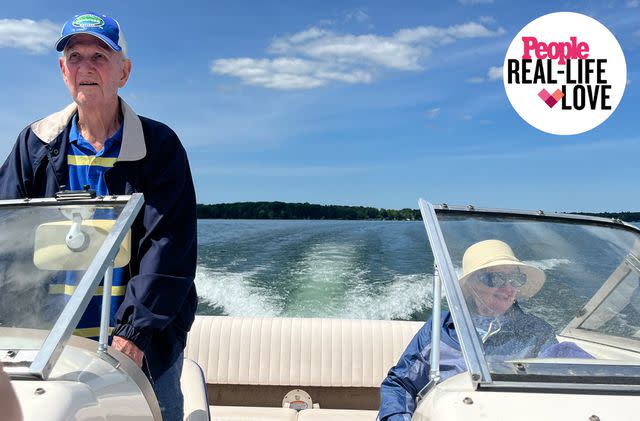 <p>Courtesy of Linda Blakkan</p> The couple enjoys getting out on the boat.