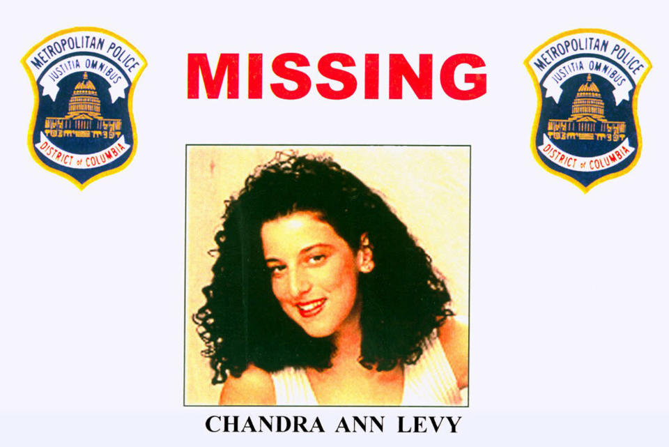 FILE - This 2001 file photo provided by the Washington Police Department shows the missing poster of Chandra Ann Levy, of Modesto, Calif. Lawyers for a man convicted of killing Washington intern Chandra Levy have filed a motion detailing the reasons he should be granted a new trial. The 84-page motion filed publicly May 6, 2014, with a judge in Washington comes after months of hearings involving a potential problem with a key witness in the case of Ingmar Guandique. The motion, which had been expected, contends that during Guandique’s 2010 trial a key witness, Guandique’s one-time cellmate Armando Morales, lied. And Guandique’s lawyers say they weren’t given information that could have discredited Morales. (AP Photo/Washington Police Department, File)