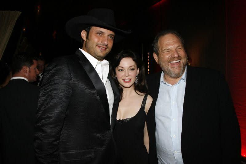 Rose is seen here with Weinstein, around the time of the alleged incident. Source: Getty