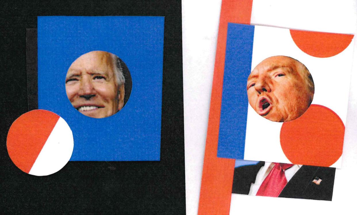 <span>Joe Biden and Donald Trump will face off in a highly anticipated debate on Thursday night.</span><span>Illustration: Marcus Peabody/Guardian Design</span>