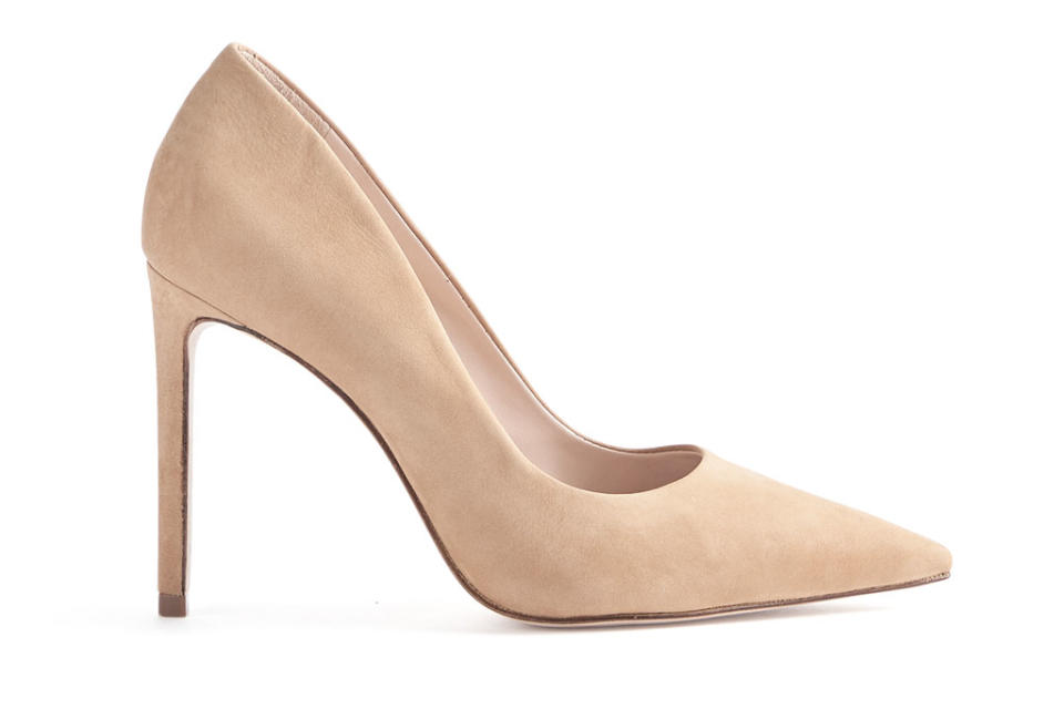 schutz, nude, pumps, suede, lou