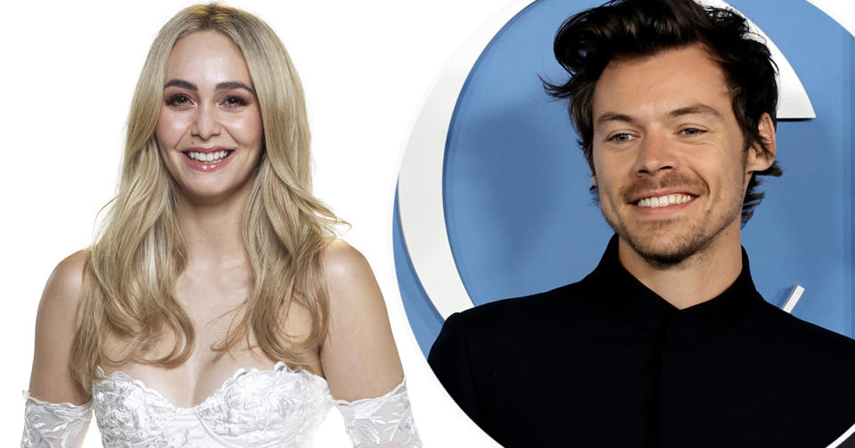 MAFS bride Tahnee Cook in a side-by-side with Harry Styles