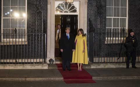 The Trumps paused for a picture before entering Number 10 Downing Street - Credit: Simon Dawson&nbsp;/Bloomberg&nbsp;