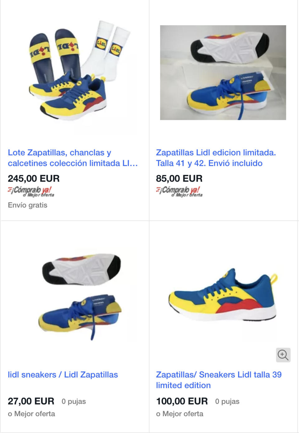 Las zapatillas del Lidl en Ebay