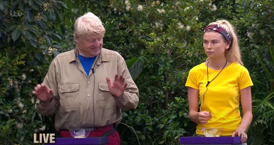 Stanley Johnson and Georgia Toffolo became good pals on I'm A Celebrity. (ITV screengrab)