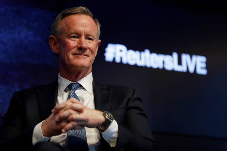 Retired U.S. Navy Admiral William McRaven, the former head of U.S. special operations who oversaw the raid on Osama bin Laden, speaks at a Reuters Newsmakers event in New York City, New York, U.S., May 22, 2019. REUTERS/Mike Segar