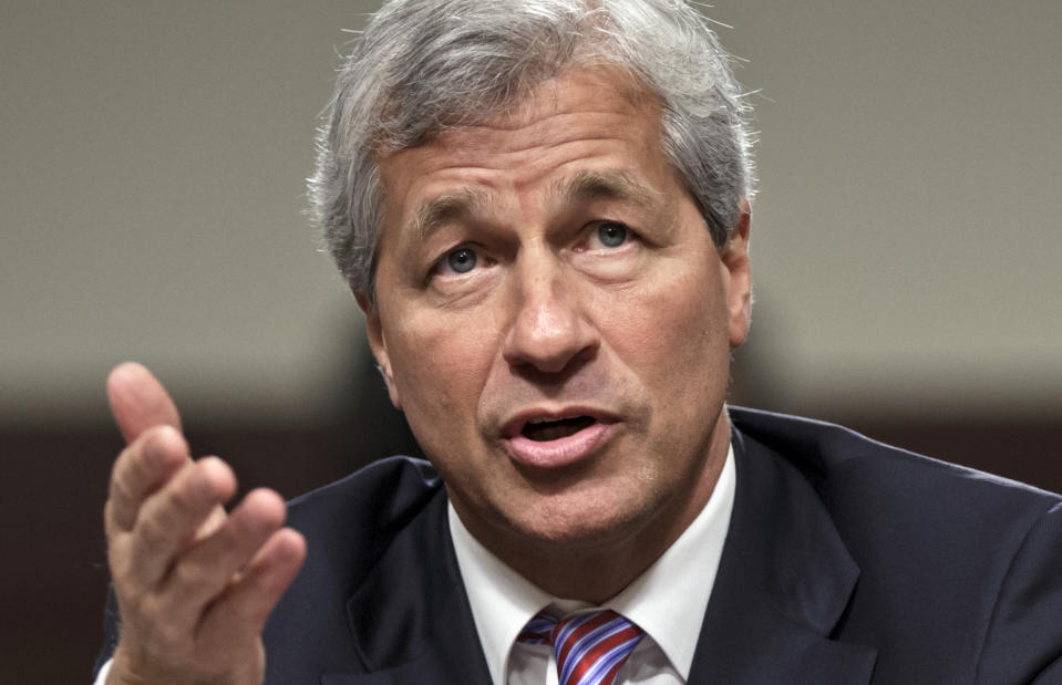 JP Morgan CEO Jamie Dimon. JP Morgan will report quarterly results before the market open on Friday,  (AP Photo/J. Scott Applewhite)