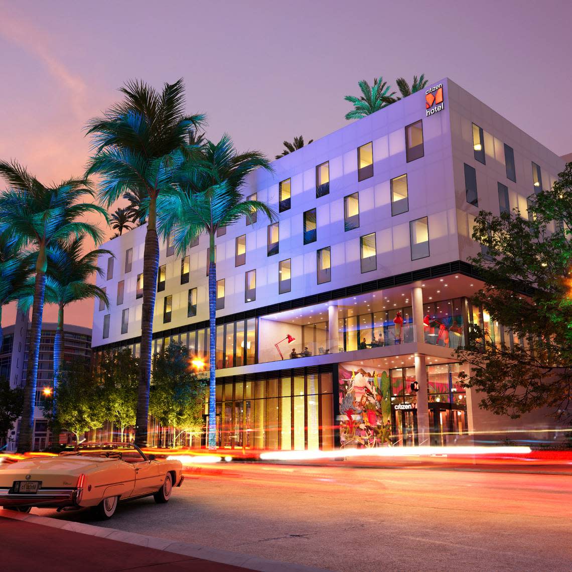 Street view of new citizenM Miami South Beach scheduled to open this year.