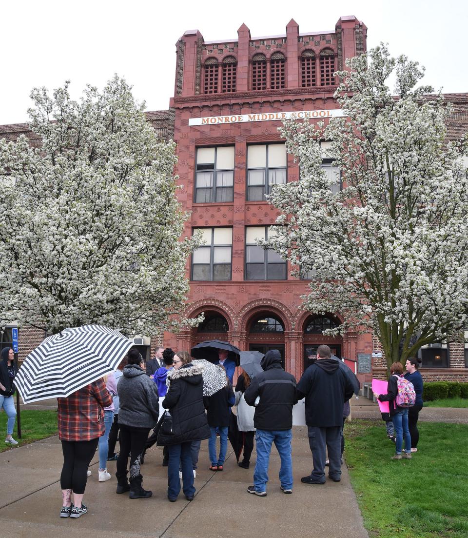 A small crowd attended the “Justice for Gary” anti-bullying rally at Monroe Middle School last April.