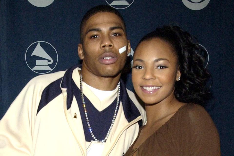 <p>KMazur/WireImage</p> Nelly and Ashanti in 2003