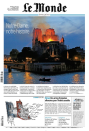 <p>Another one of the main French newspapers, the caption translates to ‘Notre Dame (Our Lady), notre histoire (our history)’. (Twitter) </p>