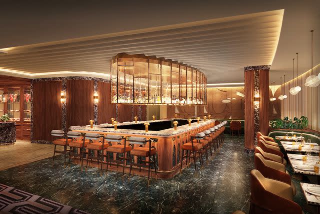 <p>Monochrome Concept</p> Renderings of Travis Kelce and Patrick Mahomes's new restaurant 1587 Prime