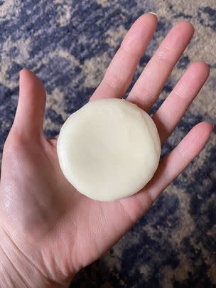 A solid hair conditioner bar