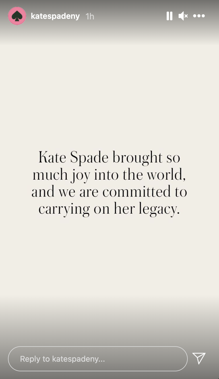 Kate Spade paid tribute to its iconic founder who died by suicide in 2018. (Screenshot: Instagram/KateSpadeNY)