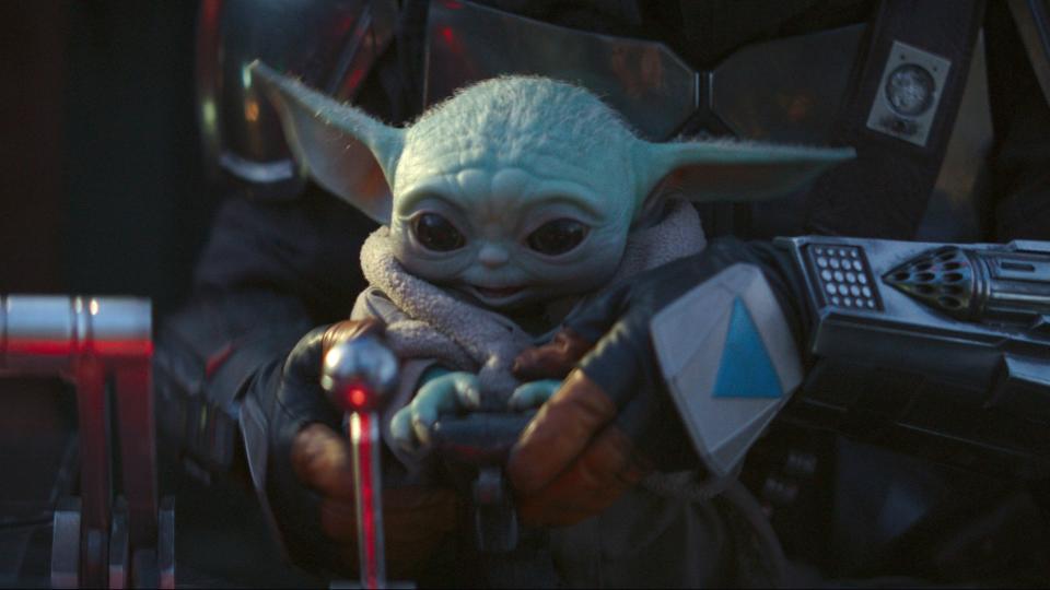 An image of Baby Yoda from "The Mandalorian." Disney press images