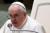 Pope Francis holds the weekly general audience at the Paul VI Hall at the Vatican