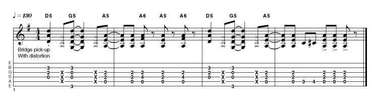 EXAMPLE 1a and 1b: the power chord and the added 6th