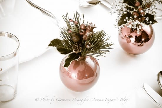 Use an ornament as a vase for extra festive cheer.