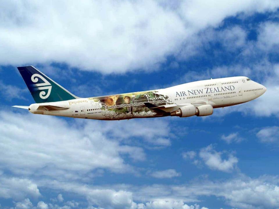 An Air New Zealand 747-400 with Lord of the Rings graphics from 2004.