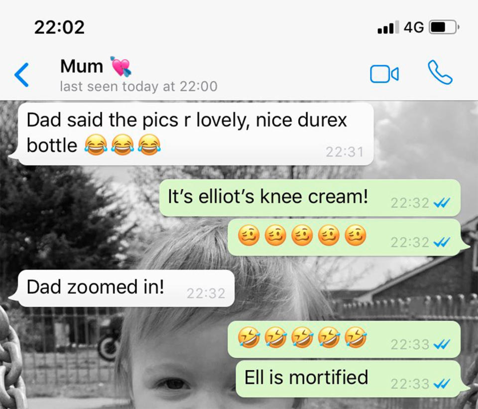 The text message exchange between Kelsey and her mum revealed she had been busted. Source: _kelspoole_ / Twitter