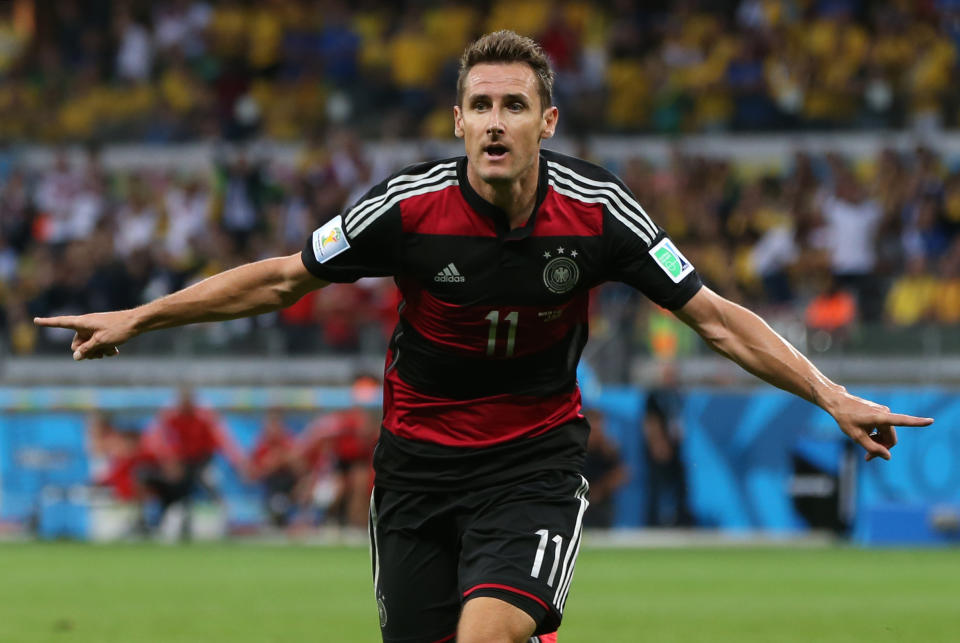 En 2014, Miroslav Klose celebró la mayor cantidad de goles marcados en la historia de la Copa del Mundo (Foto: Ian Magnigol / Getty Images)