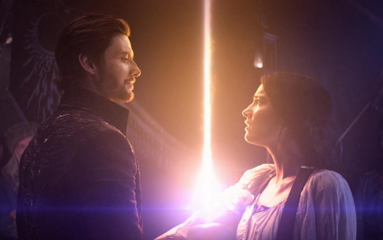 Ben Barnes as The Darkling and Jessie Mei Li as Alina Starkov - Netflix