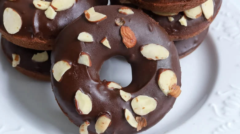 Baked Chocolate Almond Donuts