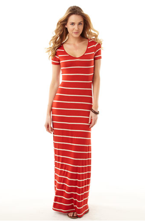 Red Stripe Maxi Dress