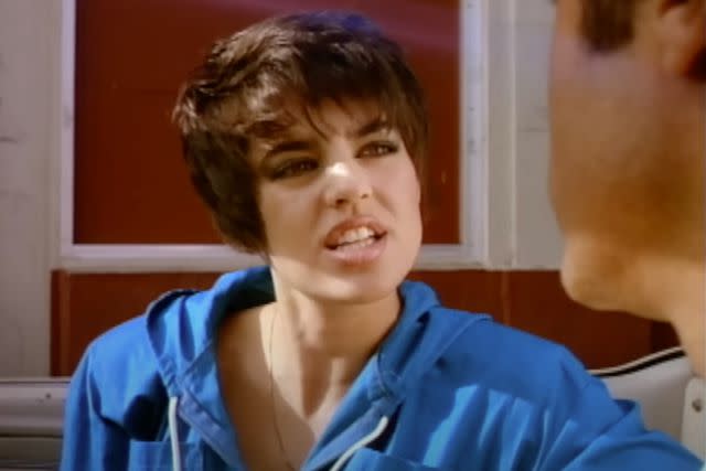 <p>Rhino/YouTube</p> A young Lisa Rinna in the 1984 music video for 'Naughty Naughty'