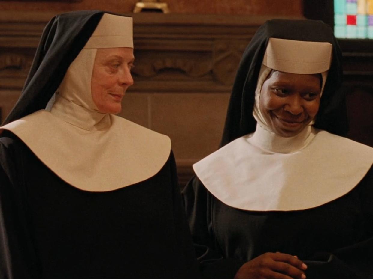 Maggie Smith as Mother Superior and Whoopi Goldberg as Deloris Van Cartier in "Sister Act."