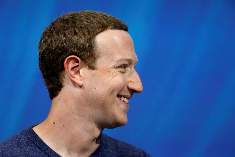 Facebook's founder and CEO Mark Zuckerberg reacts as he speaks at the Viva Tech start-up and technology summit in Paris, France, May 24, 2018. REUTERS/Charles Platiau