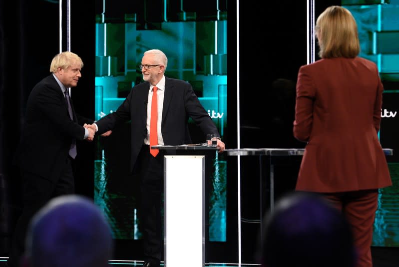 First televised head to head debate between Johnson and Corbyn ahead of election