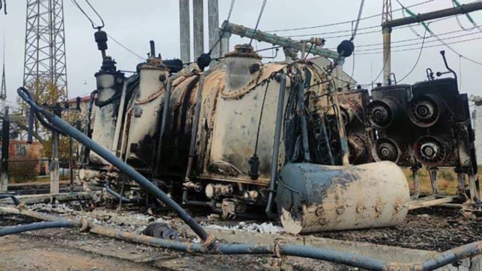 This photo provided by Cisco shows damage to a substation in Ukraine. - Courtesy Cisco