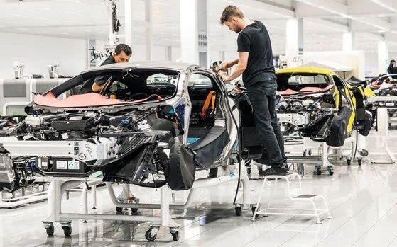 Staff at McLaren's supercar factory in Woking