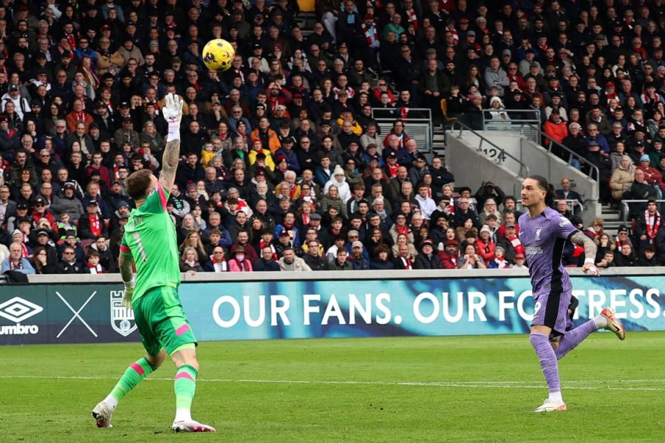 It was a remarkable finish from Darwin Nunez (AFP via Getty Images)