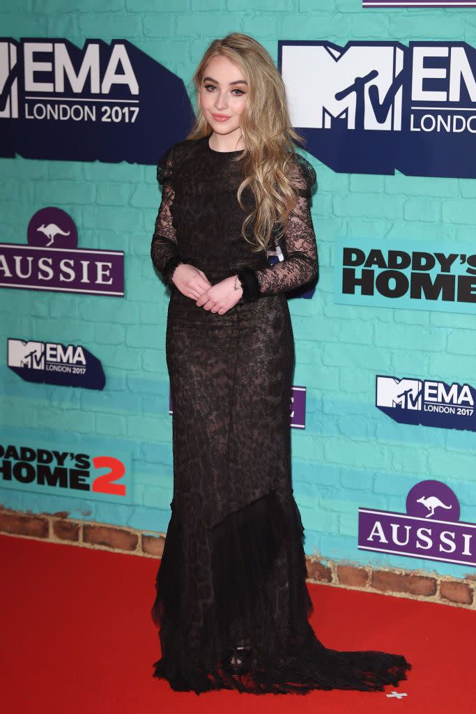 london, england november 12 sabrina carpenter attends the mtv emas 2017 held at the sse arena, wembley on november 12, 2017 in london, england photo by venturelliwireimage