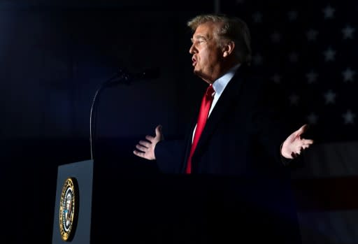 US President Donald Trump opened an election rally in Illinois by addressing the Pittsburgh attack -- drawing cheers as he vowed to fully enforce the death penalty for such crimes
