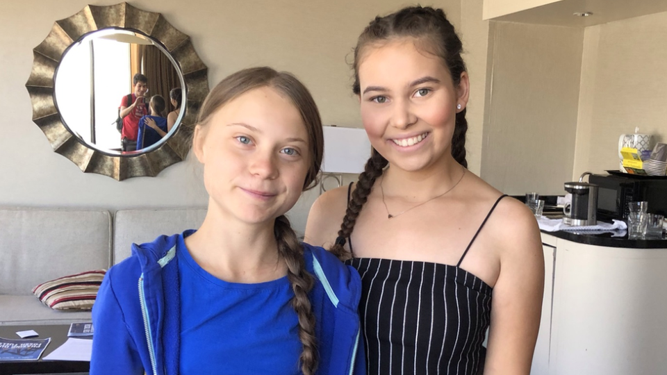 Nalleli Cobo junto a Greta Thunberg