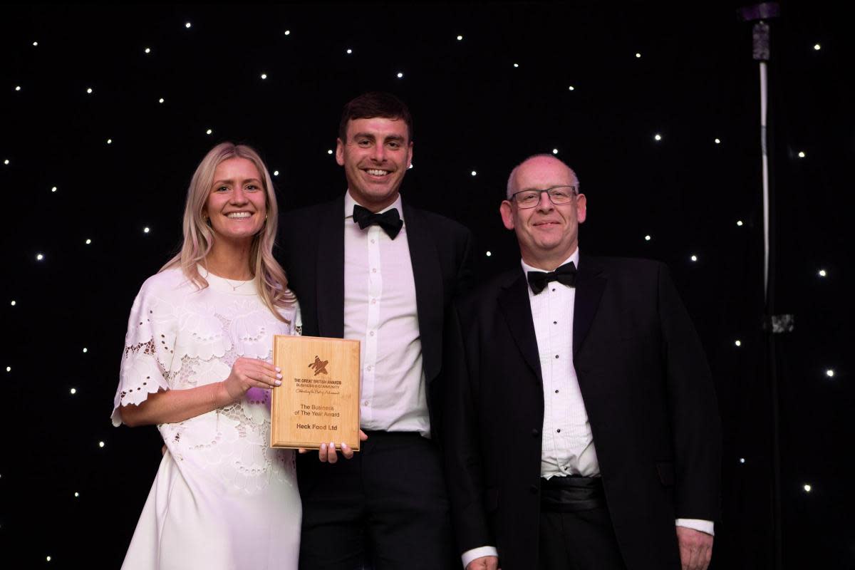 HECK!s Becky & Guy Keeble receiving their award from judge Paul Day <i>(Image: HECK!)</i>