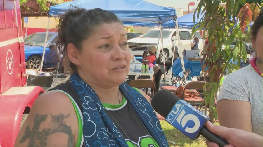 The victim's aunt, Lena Lopez, is devastated. She hosted a car wash fundraiser on July 6, 2024 to raise funds for her nephew's funeral. (KTLA)