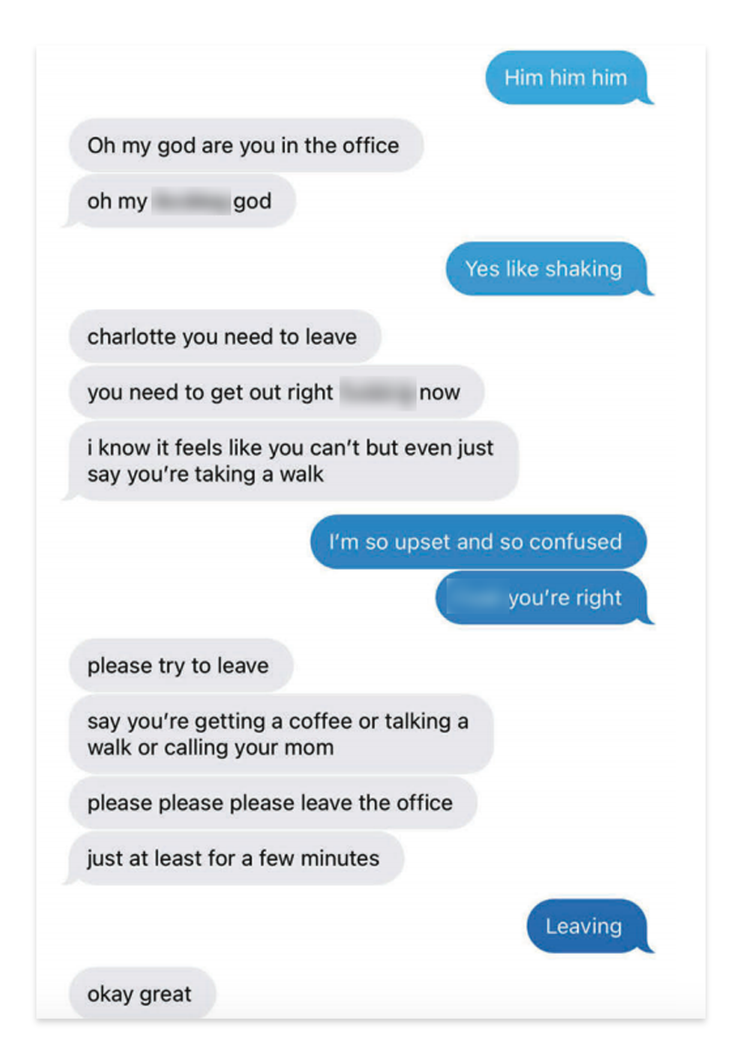 Image: Charlotte Bennett's messages to a friend on June 5, 2020. (State of New York Attorney General's Office)