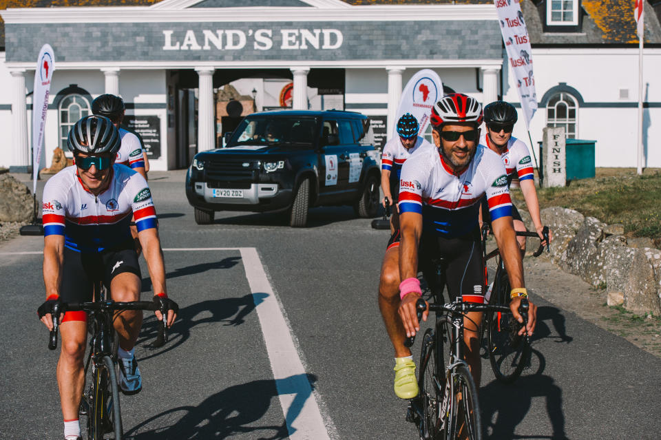 The cyclists begin their journey